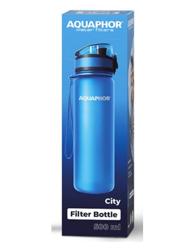 Μπουκάλι νερού φιλτραρίσματος Aquaphor - City, 160010, 0.5 l,μπλε - 2