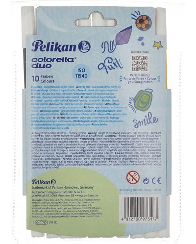 Μαρκαδόροι Pelikan Colorella Duo - 10 χρώματα, 2 πάχη γραφής - 2