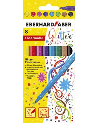 Μαρκαδόροι Eberhard Faber - 8 χρώματα, Glitter - 1
