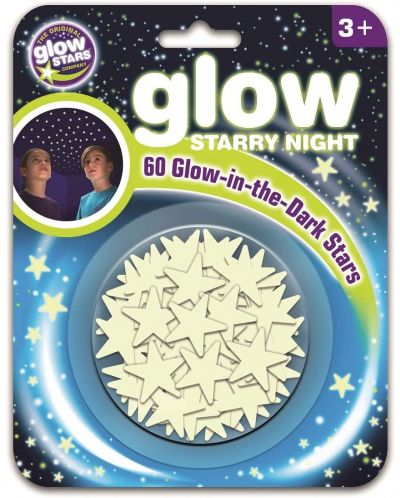 Φωσφορίζοντα αυτοκόλλητα Brainstorm Glow - Αστεράκια, 60 τεμάχια - 1