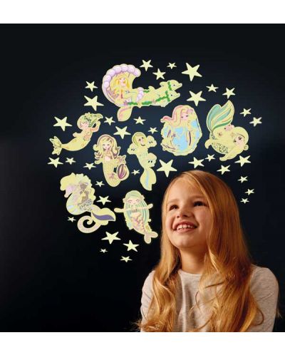Φωσφοριζέ αυτοκόλλητα Brainstorm Glow - Αστέρια και γοργόνες, 43 τεμάχια - 3