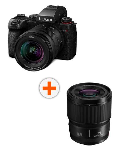 Φωτογραφική μηχανή Panasonic - Lumix S5 II, S 20-60mm, f/3.5-5.6, Black + Φακός Panasonic - Lumix S, 35mm, f/1.8 - 1