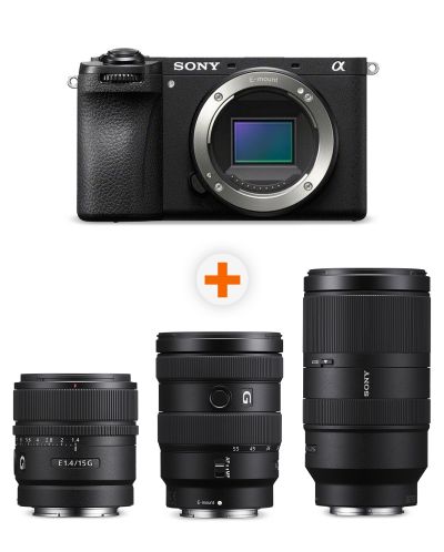 Φωτογραφική μηχανή Sony - Alpha A6700, Black + Φακός Sony - E, 15mm, f/1.4 G + Φακός Sony - E, 16-55mm, f/2.8 G + Φακός Sony - E, 70-350mm, f/4.5-6.3 G OSS - 1
