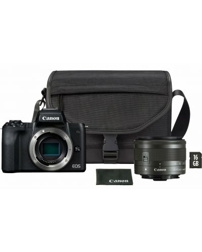 Φωτογραφική μηχανή Canon - EOS M50 Mark II + M15-45 + 16GB SD +τσάντα - 1