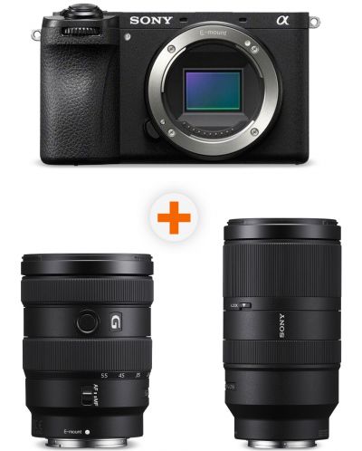 Φωτογραφική μηχανή Sony - Alpha A6700, Black + Φακός Sony - E, 16-55mm, f/2.8 G + Φακός Sony - E, 70-350mm, f/4.5-6.3 G OSS - 1