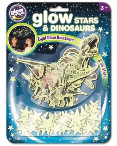 Φωσφορίζοντα αυτοκόλλητα Brainstorm Glow - Αστέρια και δεινόσαυροι, 43 τεμάχια - 1