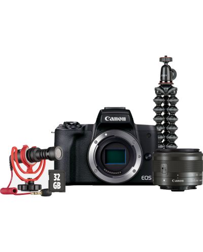 Φωτογραφική μηχανή Canon - EOS M50 Mark II, μαύρο+ Vlogger KIT - 1