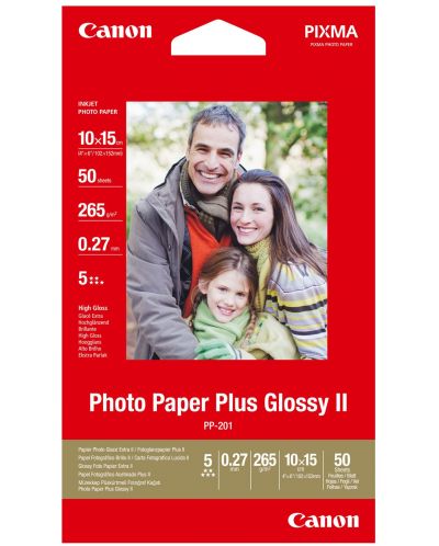 Χαρτί φωτογραφιών Canon - PP-201, A6, 10x15cm, 50 τεμάχια - 1
