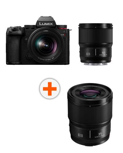 Φωτογραφική μηχανή Panasonic - Lumix S5 II + S 20-60mm + S 50mm + Φακός  Panasonic - Lumix S, 35mm, f/1.8 - 1