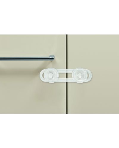 Εύκαμπτη συσκευή κλειδώματος ντουλαπιού  Safety 1st -διάφανο, 2 τεμάχια - 2