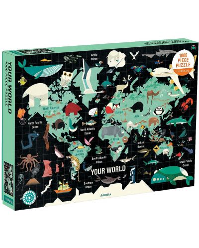 Παζλ  Galison 1000 κομμάτια -Χάρτης του κόσμου - 1