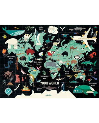 Παζλ  Galison 1000 κομμάτια -Χάρτης του κόσμου - 3
