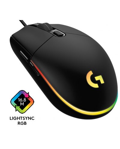Gaming ποντίκι Logitech - G102 Lightsync, Οπτικό , RGB, μαύρο - 1