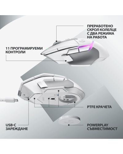 Ποντίκι gaming  Logitech - G502 X Plus EER2,οπτικό, ασύρματο, λευκό - 7