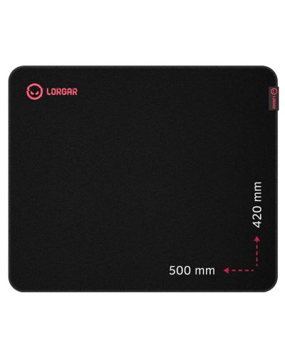 Gaming pad για ποντίκι Lorgar - Main 325, XL, μαλακό ,μαύρο/κόκκινο - 1