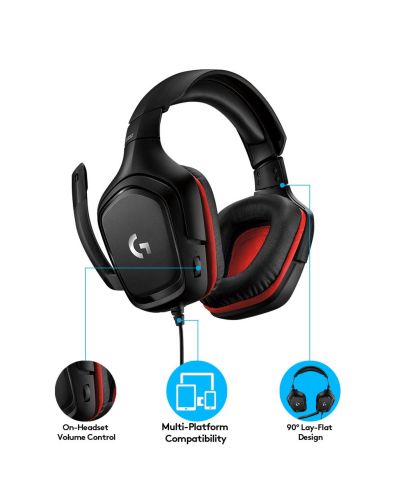 Ακουστικά Gaming Logitech - G332, μαύρα - 6