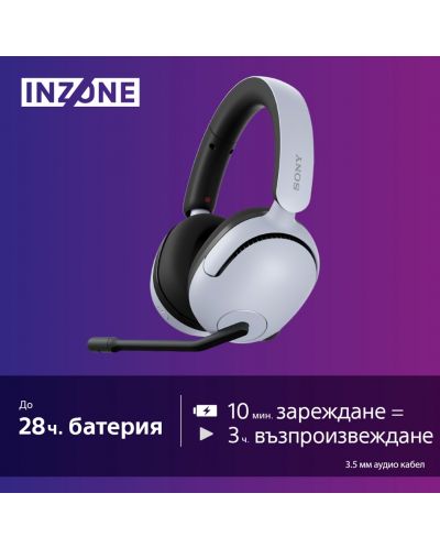 Ακουστικά gaming Sony - INZONE H5, ασύρματα , Λεύκα  - 6