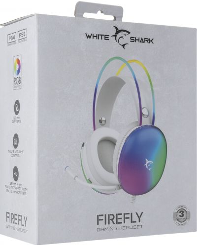 Ακουστικά gaming White Shark - FIREFLY, άσπρα - 7