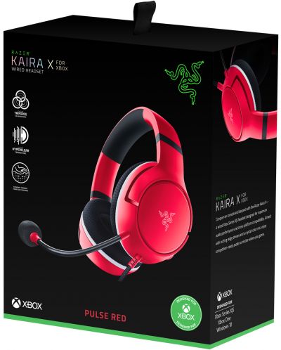 Gaming ακουστικά Razer - Kaira X, Xbox, Pulse Red - 5