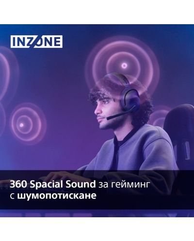 Ακουστικά gaming Sony - INZONE H5, ασύρματα , μαύρα  - 4