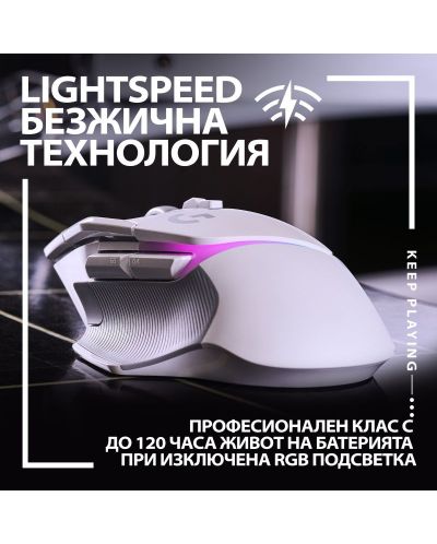 Ποντίκι gaming  Logitech - G502 X Plus EER2,οπτικό, ασύρματο, λευκό - 4