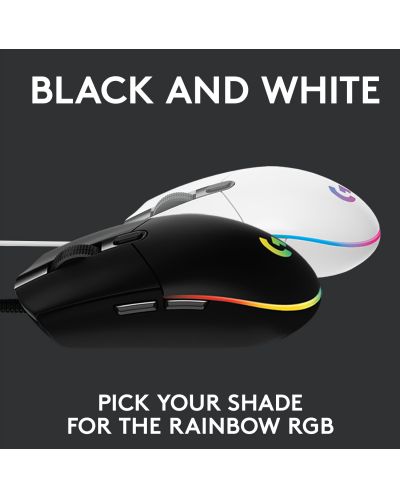 Gaming ποντίκι Logitech - G102 Lightsync, οπτικό RGB άσπρο - 8