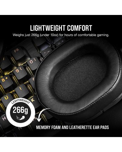 Ακουστικά gaming Corsair - HS55, ασύρματα, Carbon - 4