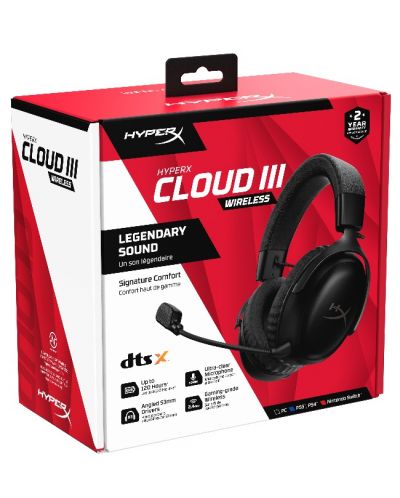 Ακουστικά gaming HyperX - Cloud III, PC/PS5/PS4/Switch,ασύρματα, μαύρα - 8