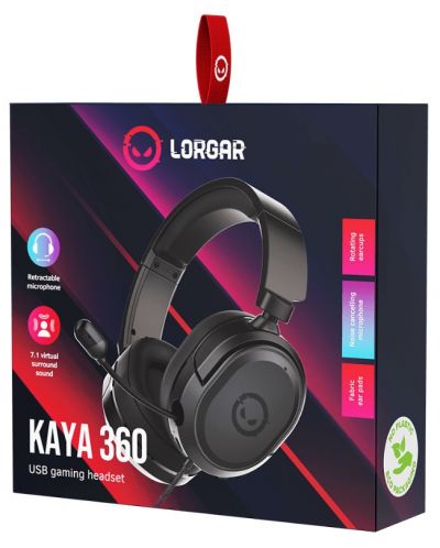 Ακουστικά gaming Lorgar - Kaya 360 CM108B, μαύρο - 6
