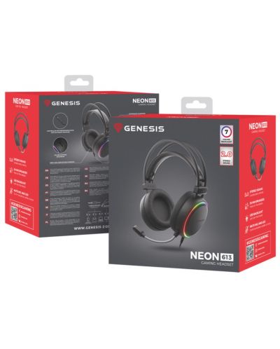 Ακουστικά gaming Genesis - Neon 613, μαύρα - 7