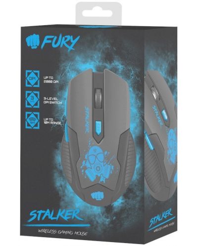 Gaming ποντίκι Fury - Stalker, οπτικό, ασύρματο, μαύρο/μπλε - 5