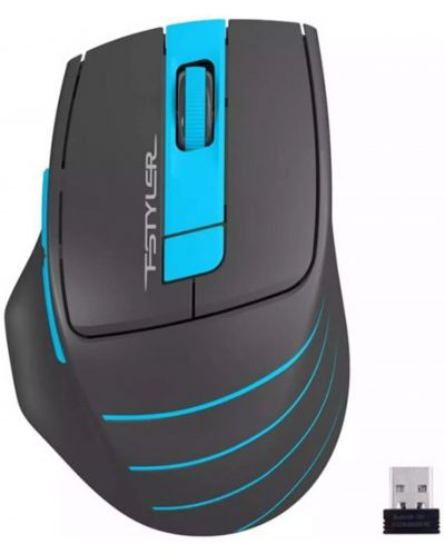 Gaming ποντίκι A4tech - Fstyler FG30S, οπτικό ασύρματο, μαύρο/μπλε - 1