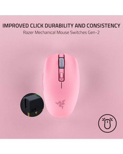 Ποντίκι gaming Razer - Orochi V2, οπτικό, ασύρματο, ροζ - 5