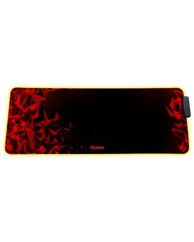 Gaming pad για ποντίκι Marvo - MG011, XL, μαλακό, μαύρο/κόκκινο - 1