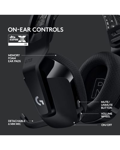 Gaming ακουστικά Logitech - G733, ασύρματα, μαύρα - 6