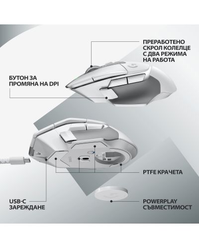Ποντίκι gaming  Logitech - G502 X Lightspeed EER2,οπτικό, λευκό - 6