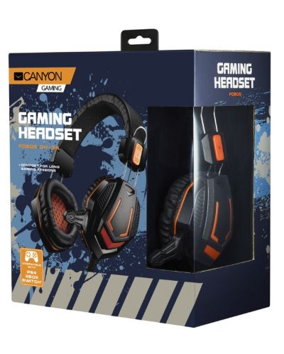 Ακουστικά gaming Canyon - Fobos GH-3A, μαύρο/πορτοκαλί - 4