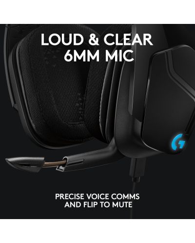 Ακουστικά Gaming με μικρόφωνο Logitech - G635, 7.1 Lightsync, μαύρα - 8