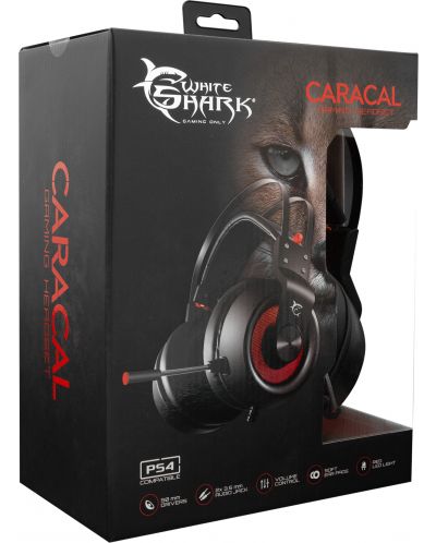 Ακουστικά gaming White Shark - CARACAL, μαύρα - 7