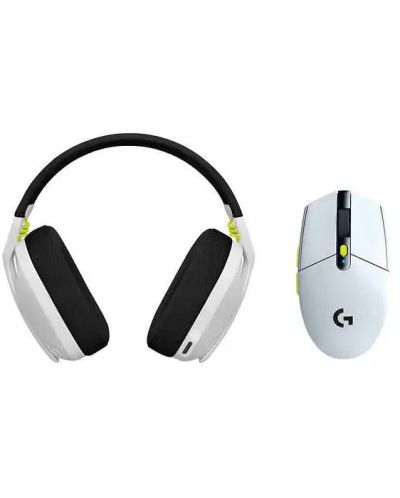Σετ ακουστικών και ποντικιού Logitech - G435, G305, λευκό/μαύρο/λάιμ - 1