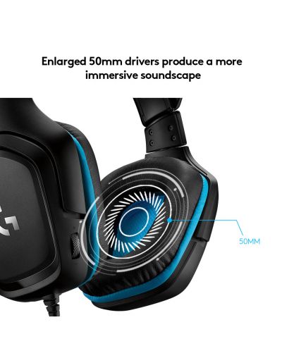 Ακουστικά Gaming Logitech G432 - 7.1 Surround, μαύρα - 4