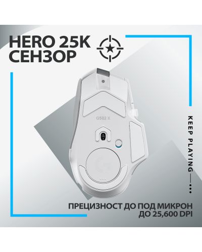 Ποντίκι gaming  Logitech - G502 X Lightspeed EER2,οπτικό, λευκό - 5