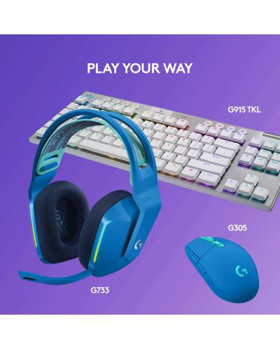 Ακουστικά Gaming Logitech - G733, ασύρματα, μπλε - 9