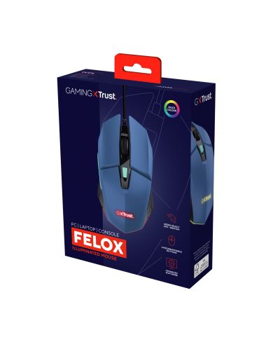 Ποντίκι gaming Trust - GXT109 Felox, οπτικό, μπλε - 6