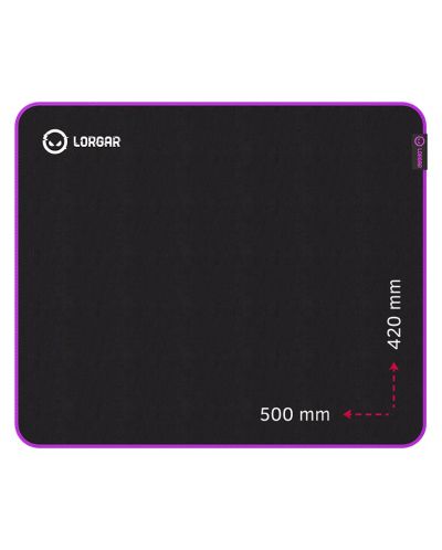 Gaming pad για ποντίκι Lorgar - Main 315, XL, μαλακό , μαύρο/μωβ - 1