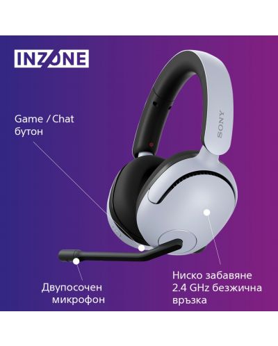 Ακουστικά gaming Sony - INZONE H5, ασύρματα , Λεύκα  - 7