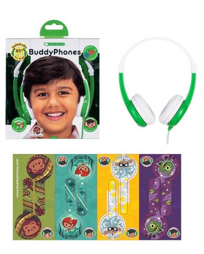Παιδικά ακουστικά BuddyPhones - CONNECT, πράσινa - 3