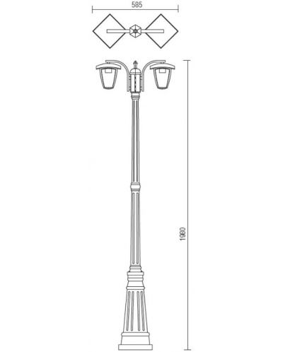 Φωτιστικό κήπου Smarter - Edmond 9158, IP44, E27, 2x28W, μαύρο - 2