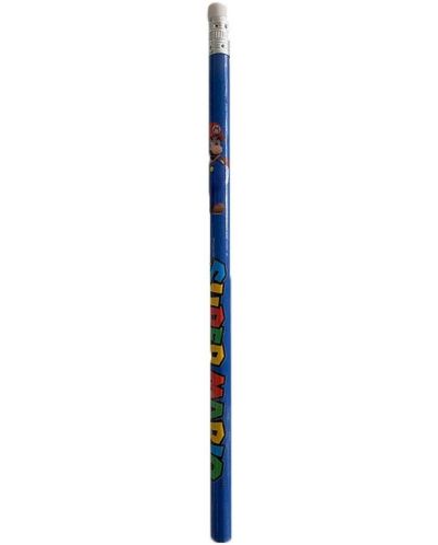 Μολύβι γραφίτη με γόμα  Panini Super Mario - Blue - 1