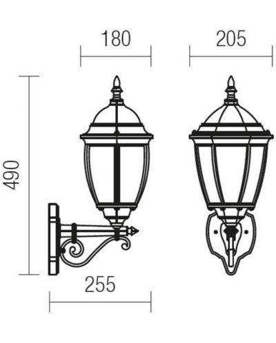 Φανάρι κήπου Smarter - Sevilla 9604, IP44, E27, 1x42W, αντίκα μαύρο - 2